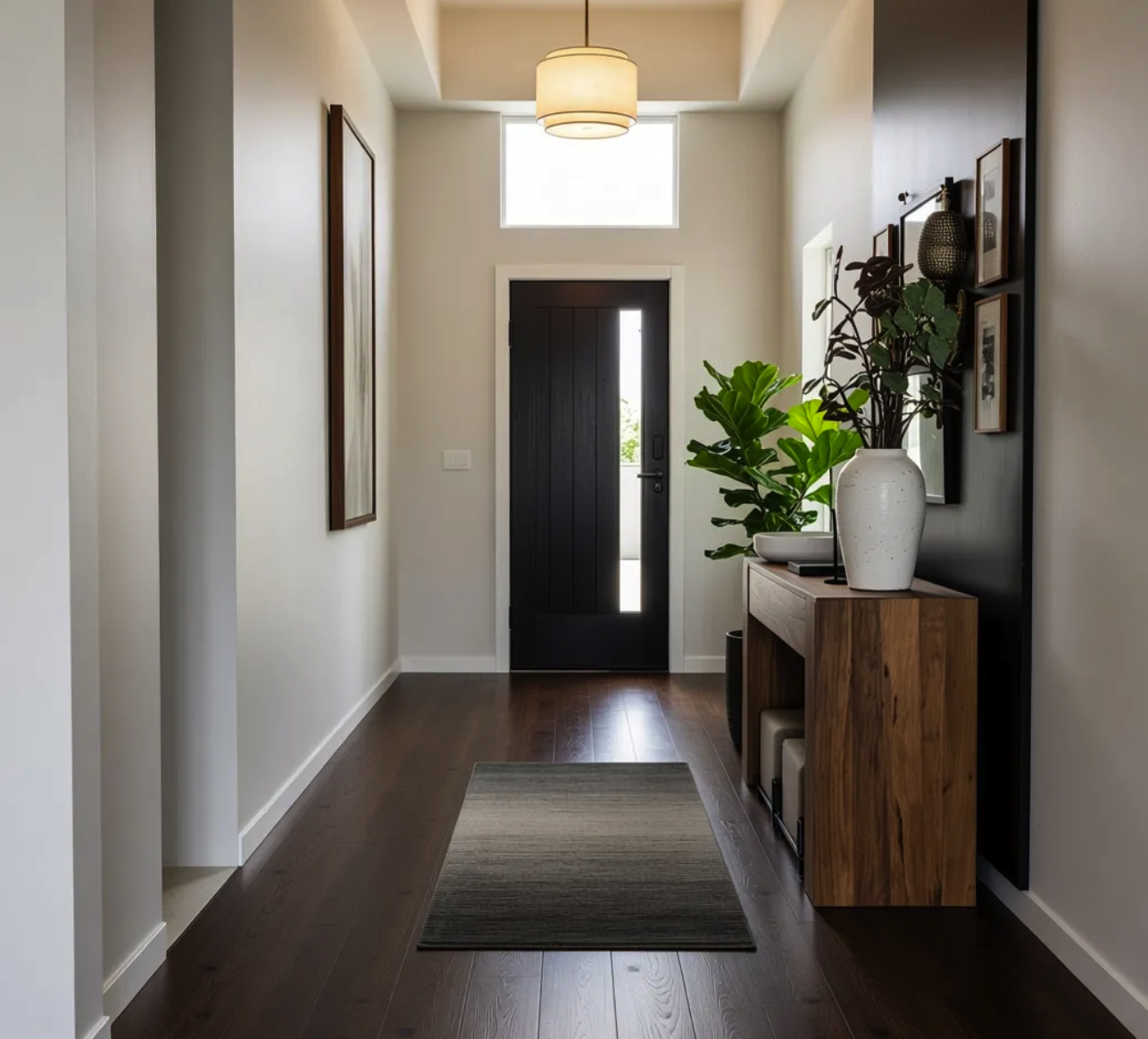 Interior render — open-plan kitchen with island